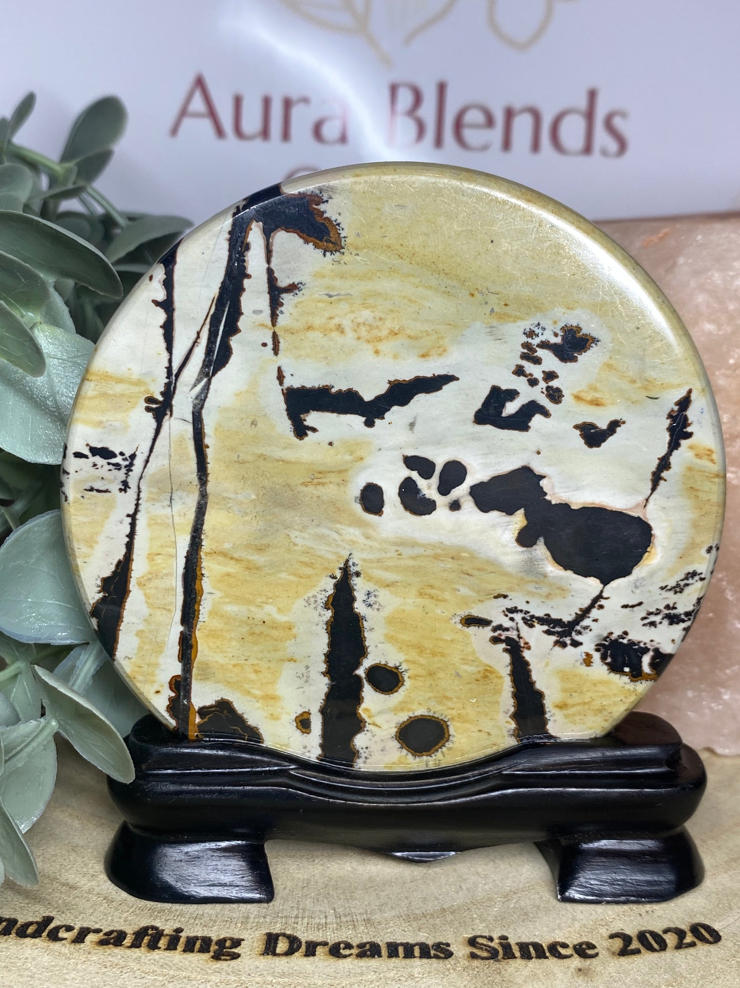 Picture Jasper disc in stand