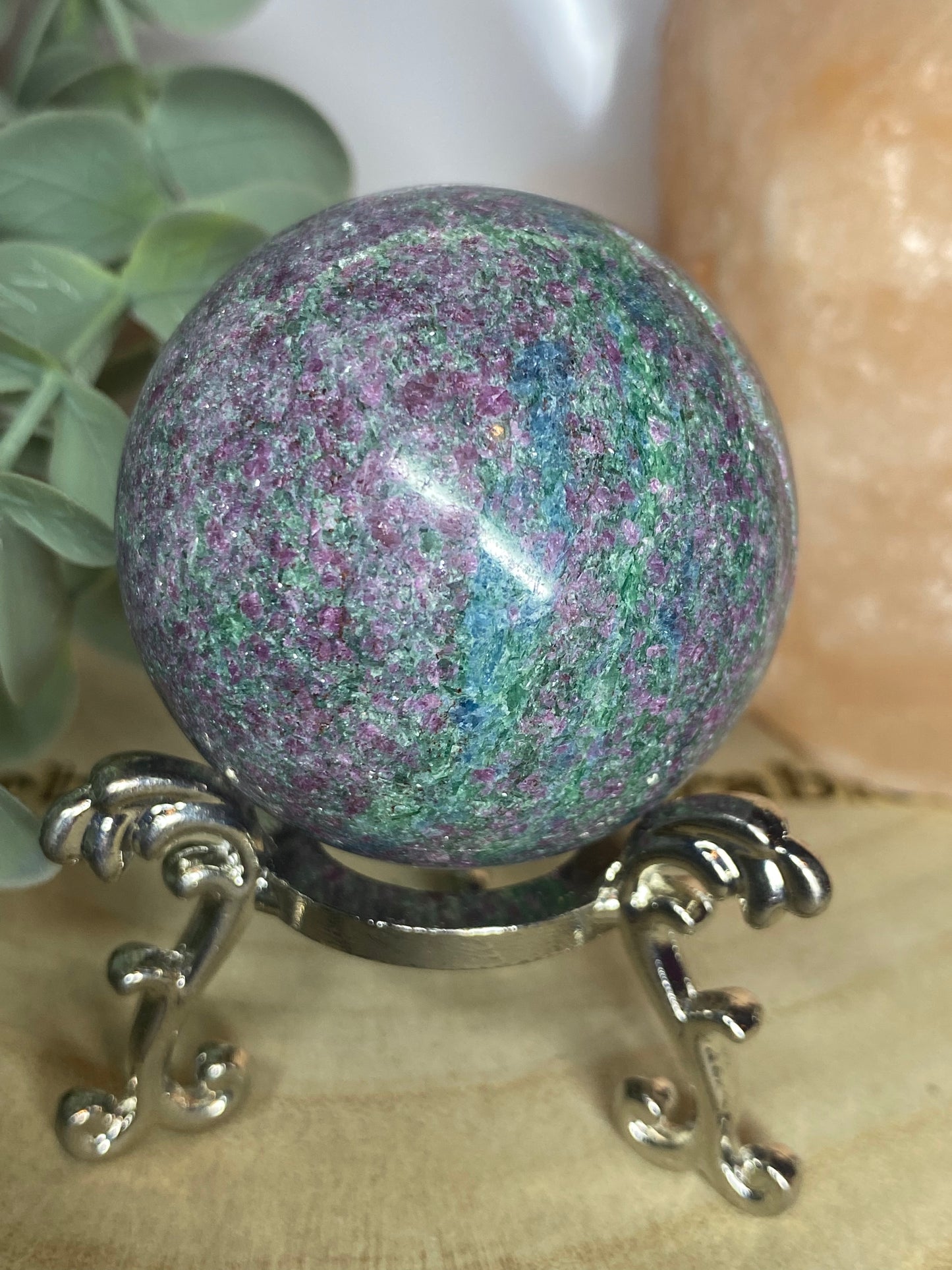 Ruby fuschite sphere