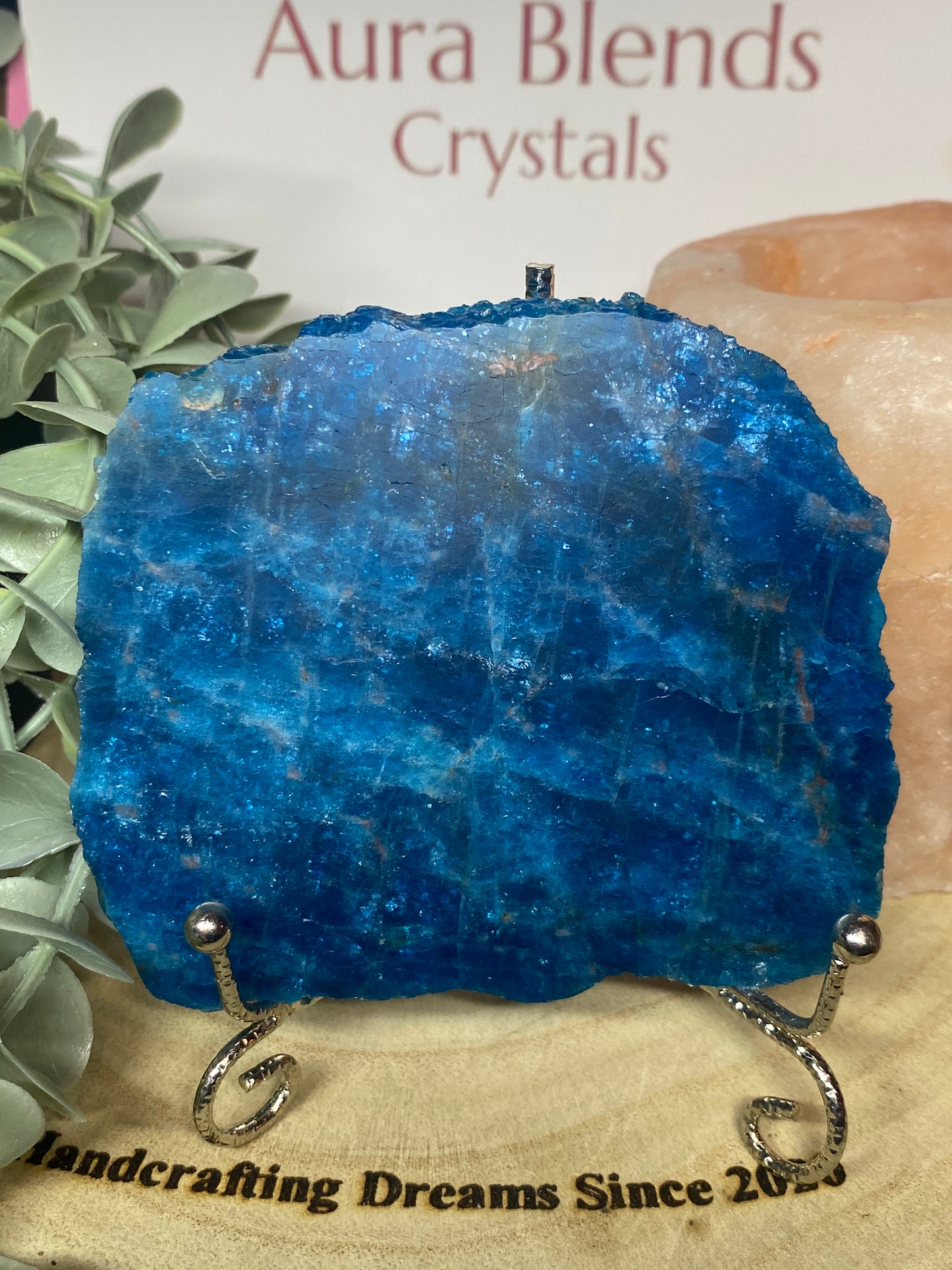 Apatite Slab with silver stand