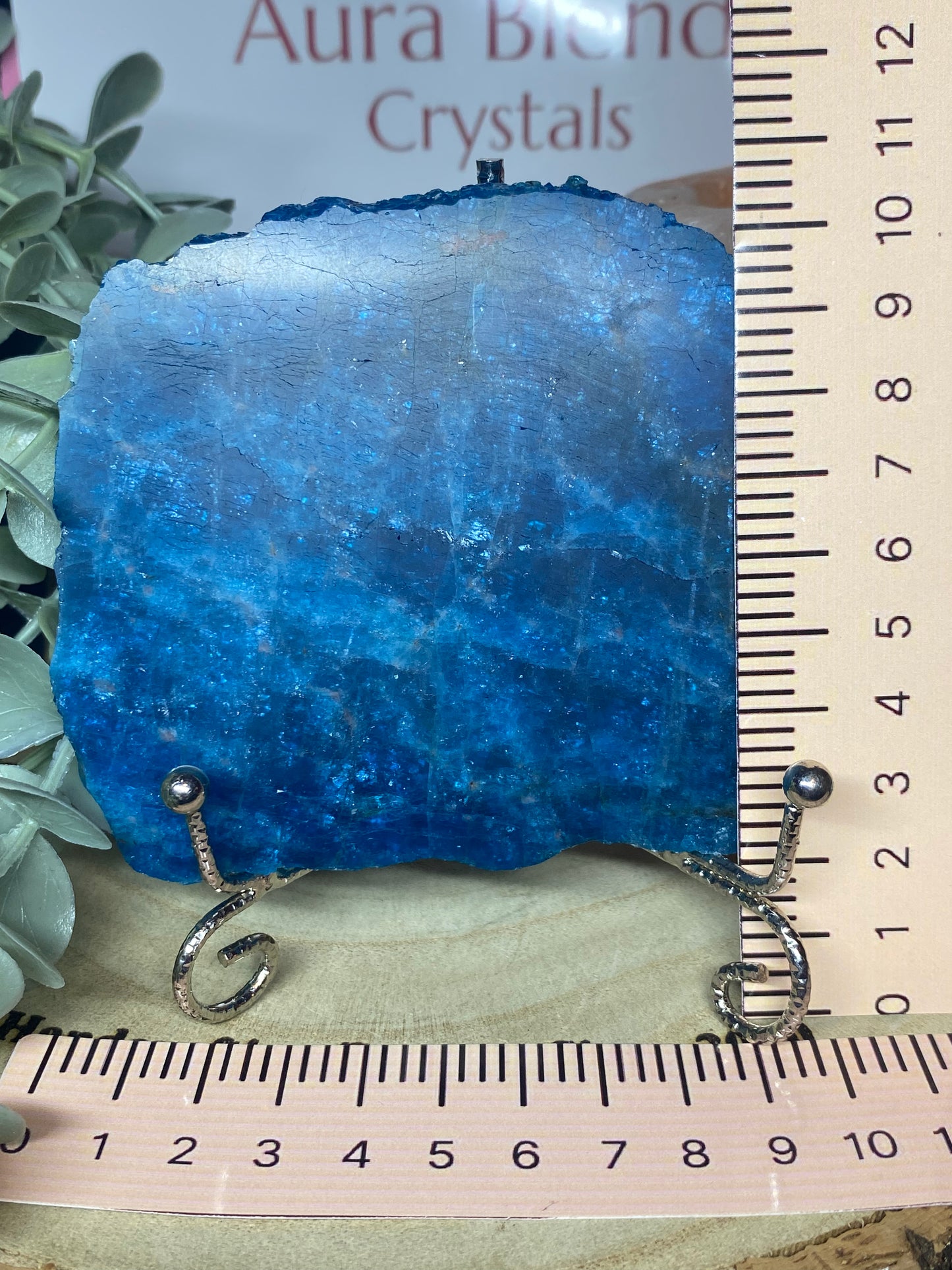 Apatite Slab with silver stand
