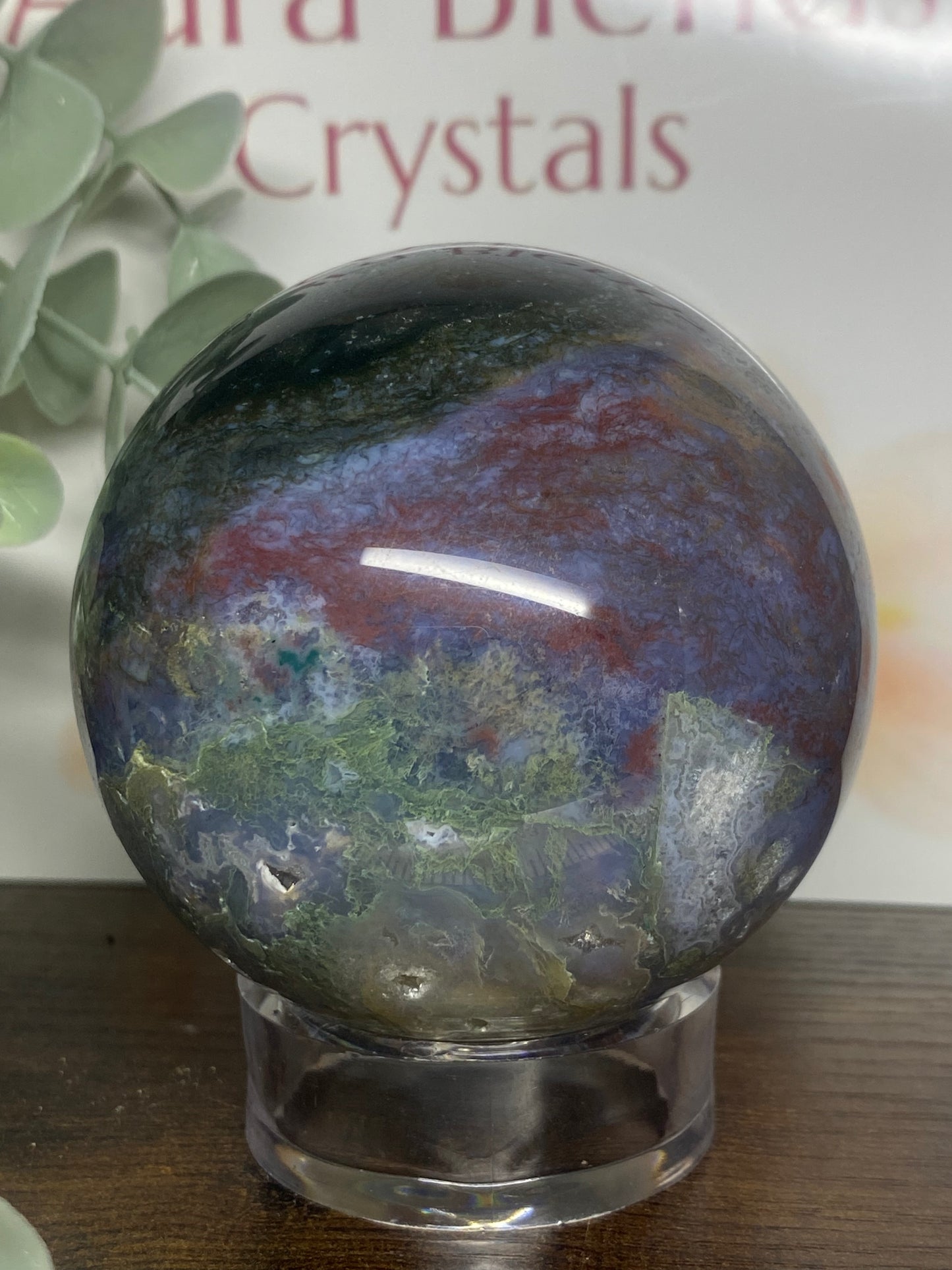 Ocean Jasper with Moss agate Sphere