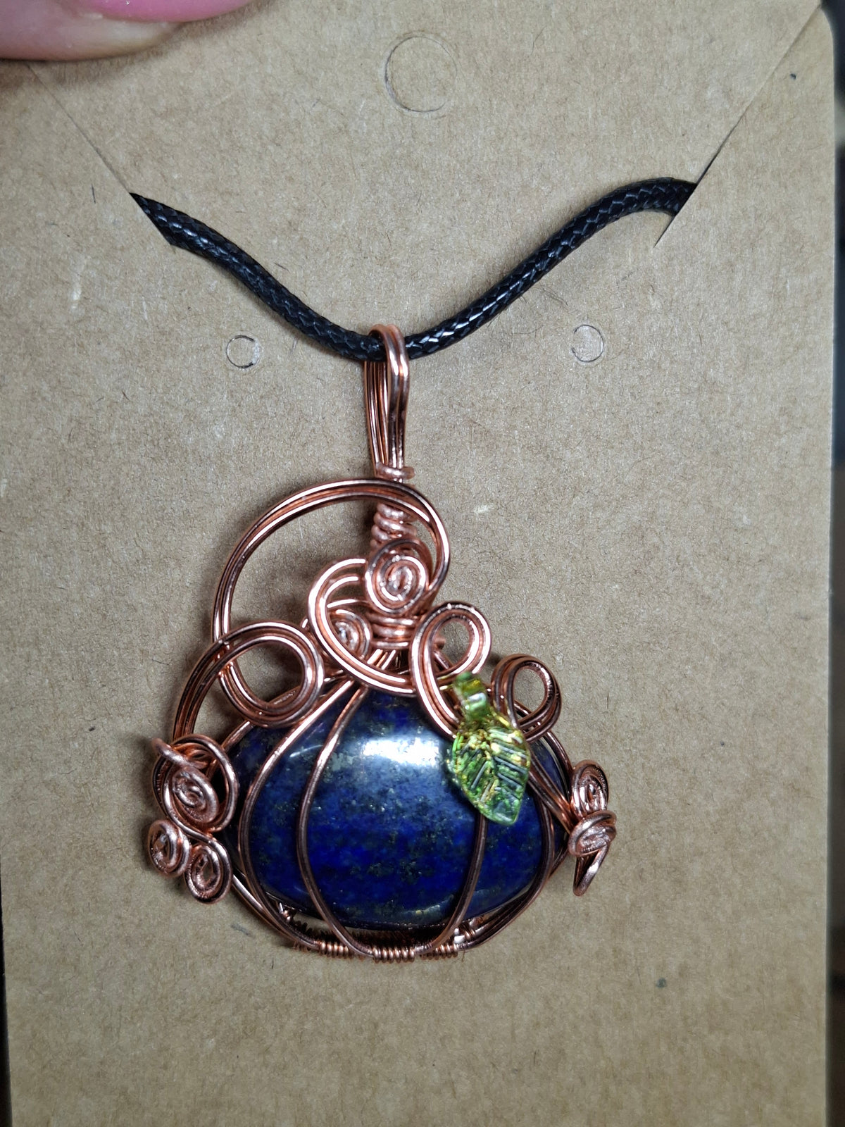 Lapis lazuli pumpkin pendant