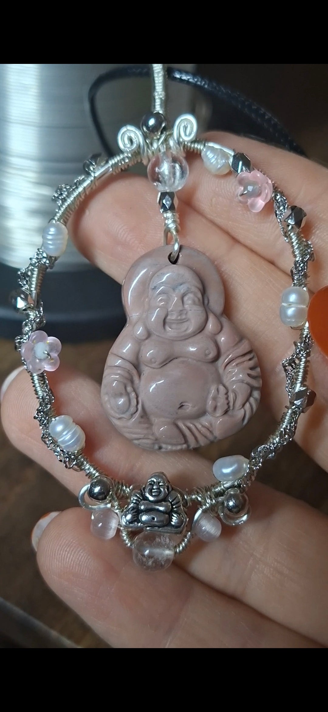 Petrified Wood Buddha Pendant