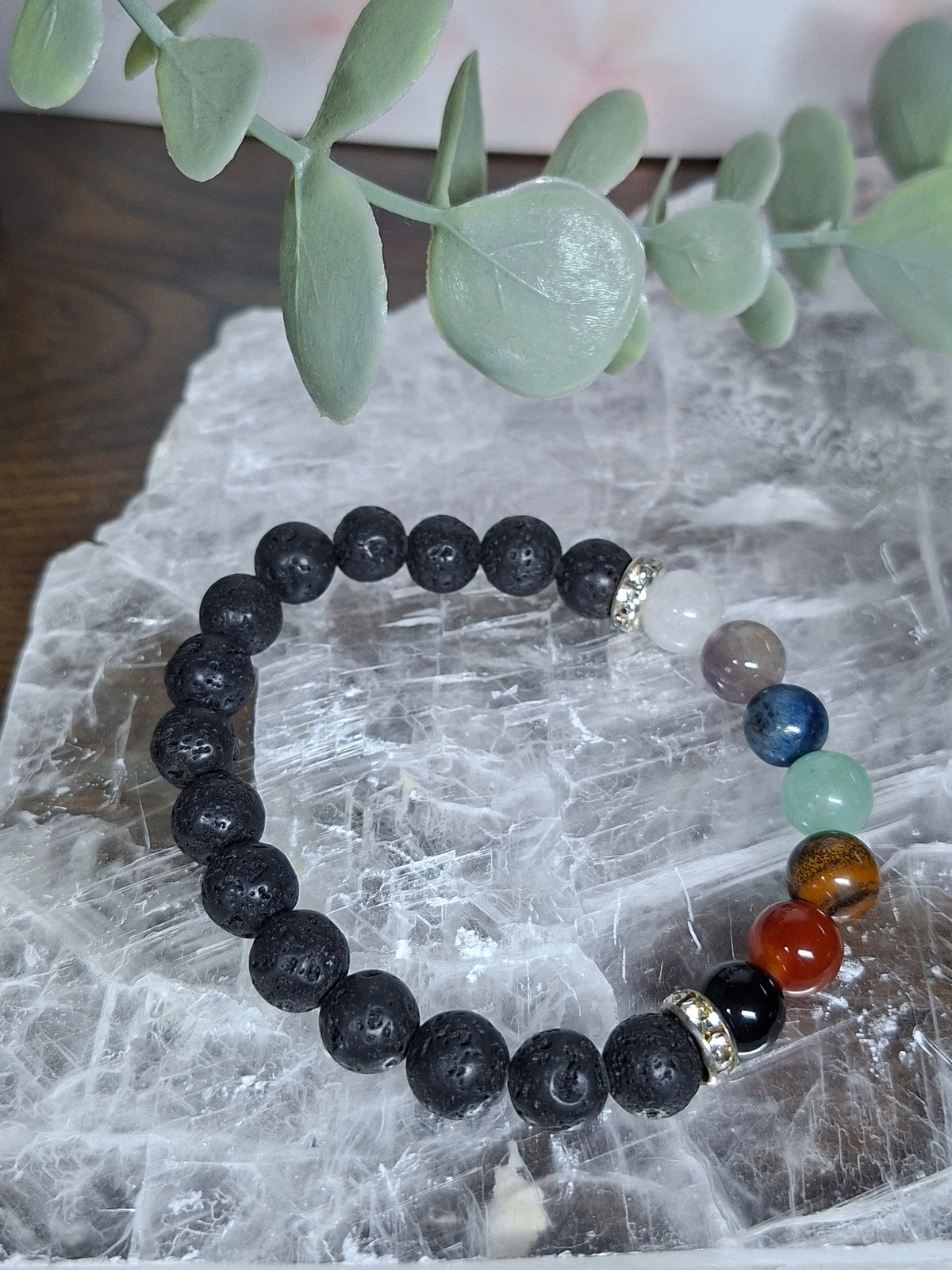 Chakra and Lava stone Bracelet