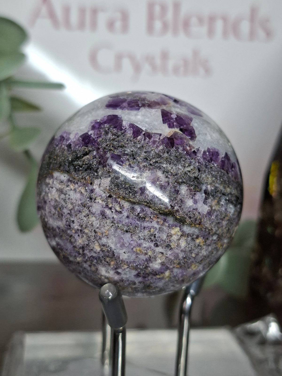 Zebra Fluorite Sphere