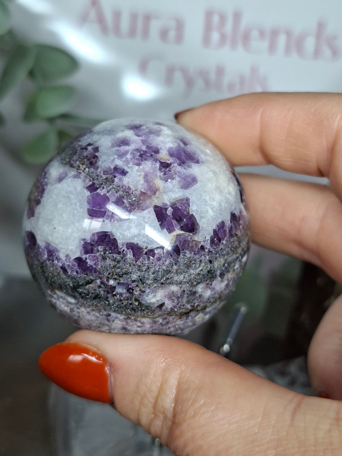 Zebra Fluorite Sphere