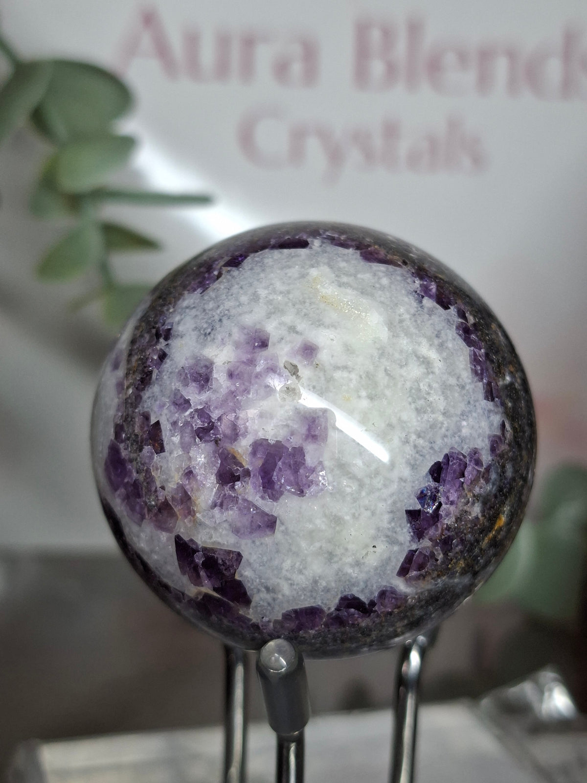 Zebra Fluorite Sphere