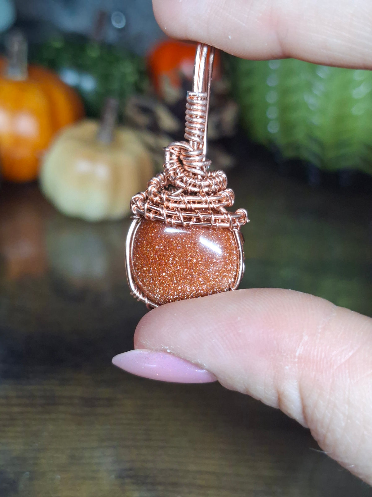 Golden Sandstone Acorn pendant
