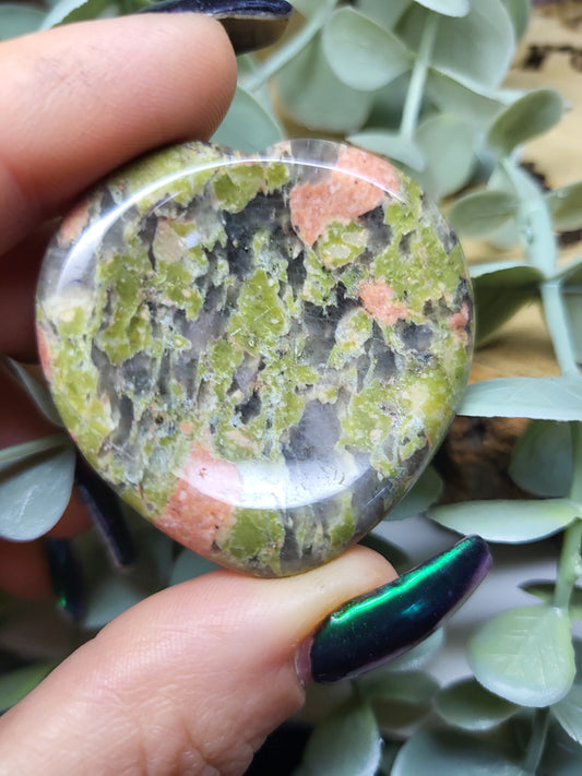 Unakite worry stone