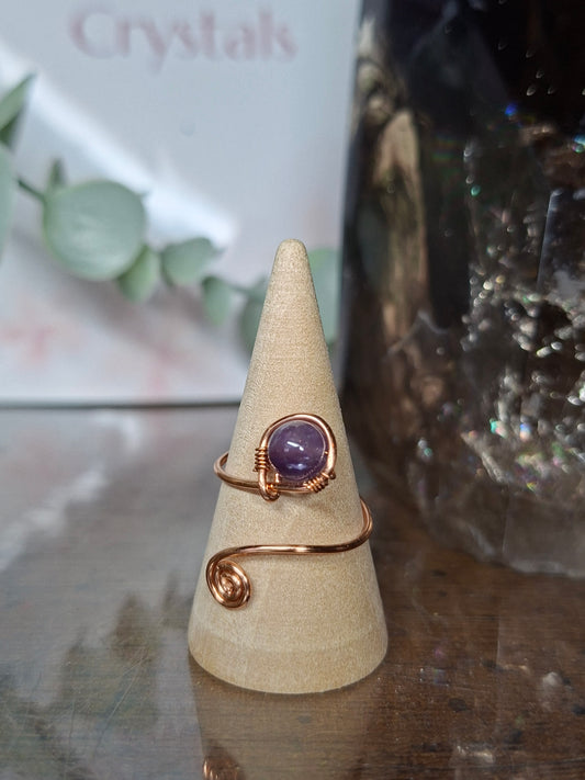 Amethyst and Copper Ring