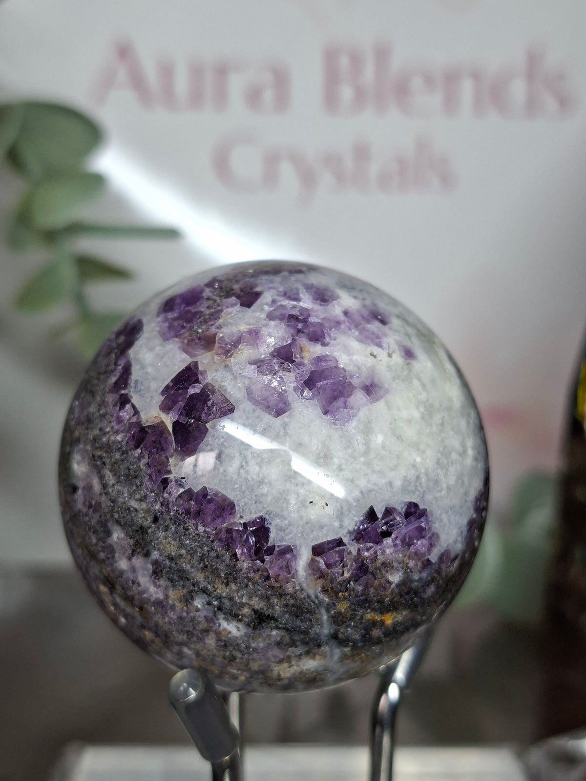 Zebra Fluorite Sphere