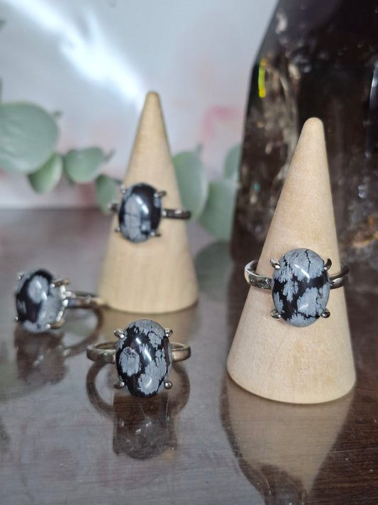 Snowflake Obsidian Ring